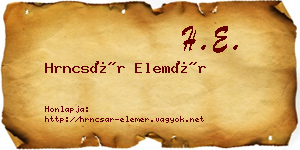 Hrncsár Elemér névjegykártya